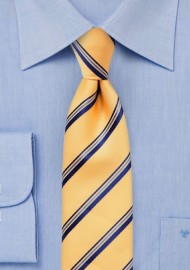 Golden Yellow Striped Skinny Tie