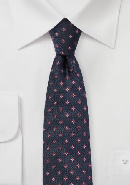 Woven Foulard Tie in Skinny Cut