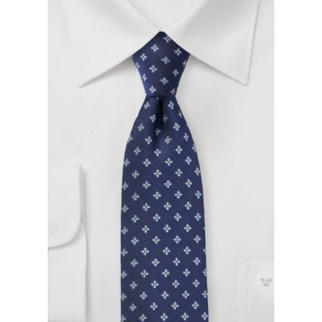 Navy Blue Matte Woven Skinny Tie