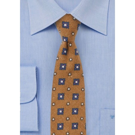 Medallion Print Tie in Tapenade Green