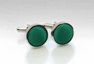 Hunter Green Fabric Covered Cufflinks