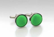 Grass Green Fabric Covered Cufflinks