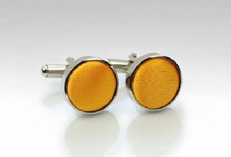Golden Fabric Covered Cufflinks
