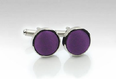 Eggplant Fabric Covered Cufflinks