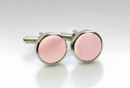 Fabric Covered Cufflinks in Candy Pink