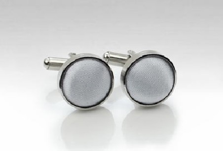 Silver Fabric Cufflinks
