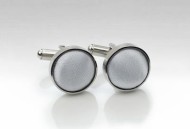 Silver Fabric Cufflinks