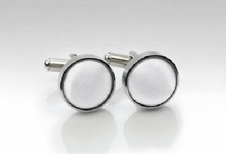 Silver and Bright White Cufflinks