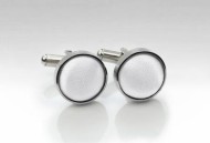 Silver and Bright White Cufflinks