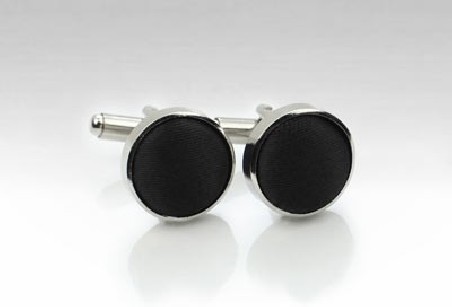 Fabric Cufflink Studs in Black