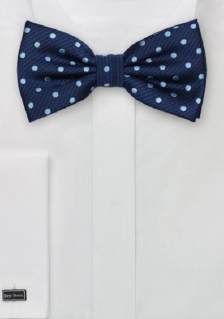 Blue Polka Dot Bow Tie