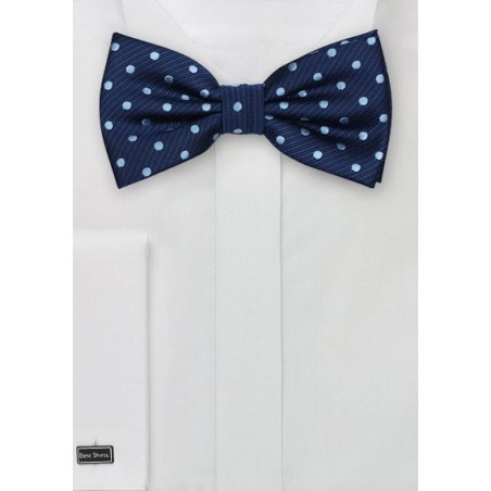 Blue Polka Dot Bow Tie