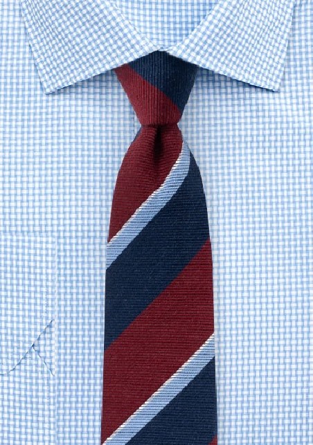 Preppy Autumn Wool Striped Skinny Tie