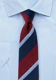 Preppy Autumn Wool Striped Skinny Tie