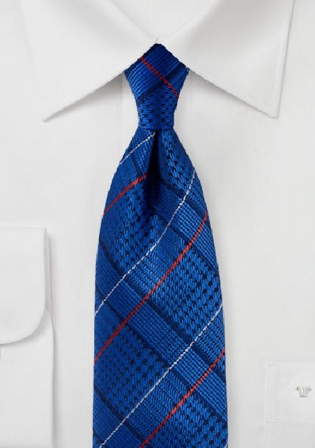 Bright Horizon Blue Glen Check Tie