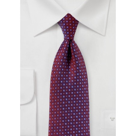 Burgundy Mens Tie with Micro Weave Pattern