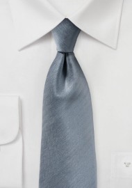 Textured Herringbone Tie in Obsidian Gray