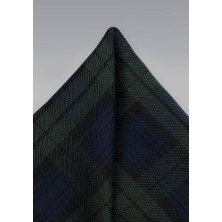 Tartan Plaid Hanky in Green and Blue