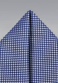 Diamond Check Hanky in Blue and Silver