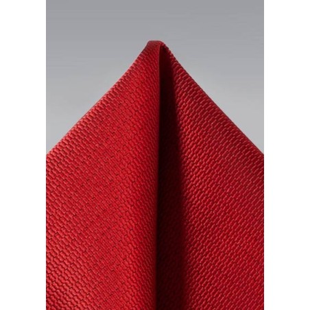 Cherry red textured pocket square