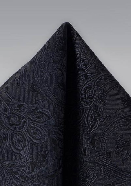 Formal Woven Hanky in Black