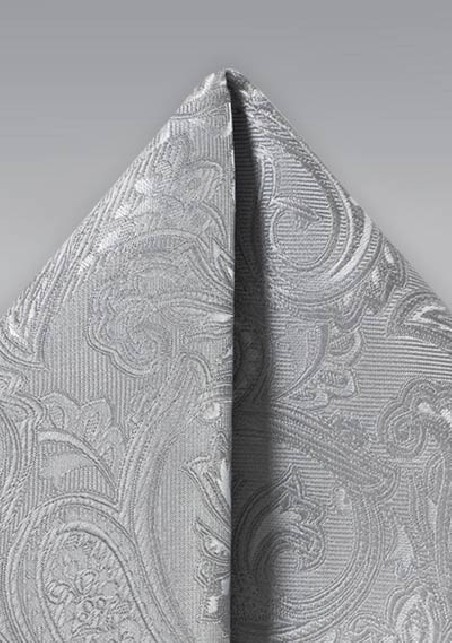 Silver Paisley Weave Hanky