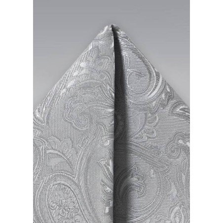 Silver Paisley Weave Hanky
