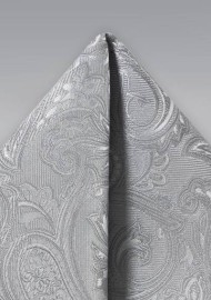 Silver Paisley Weave Hanky