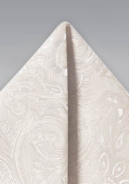 Ivory Woven Paisley Hanky