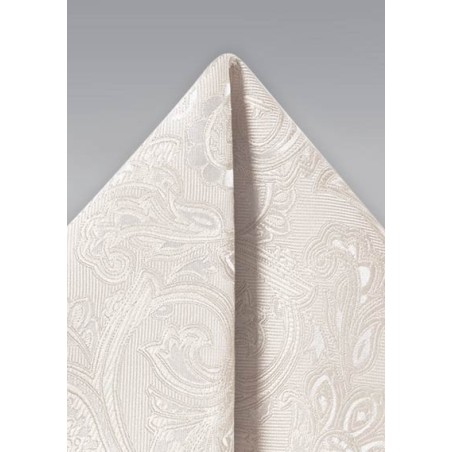 Ivory Woven Paisley Hanky