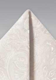 Ivory Woven Paisley Hanky