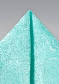 Fresh Aqua Paisley Pocket Square