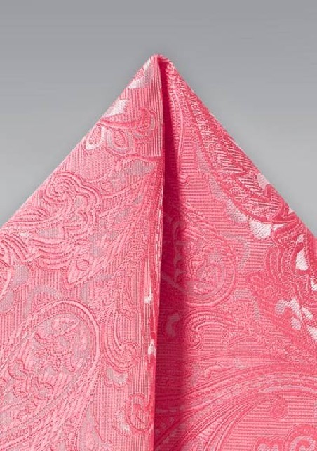 Bright Coral Suit Hanky