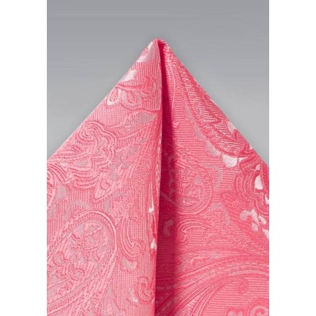 Bright Coral Suit Hanky
