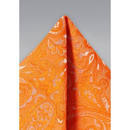Mandarin Orange Paisley Hanky