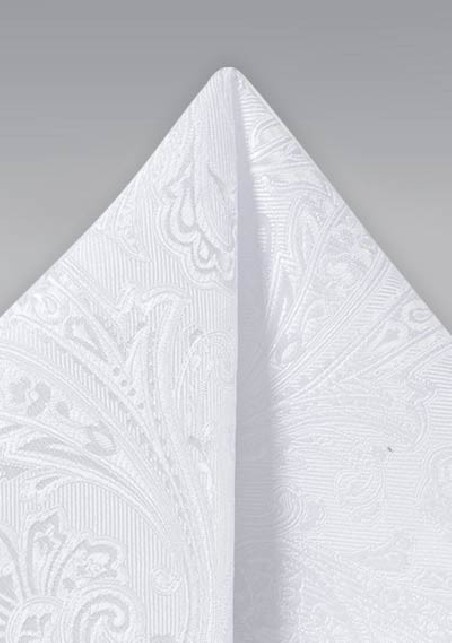 Bright White Suit Hanky