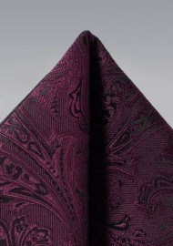 Claret Paisley Pocket Square