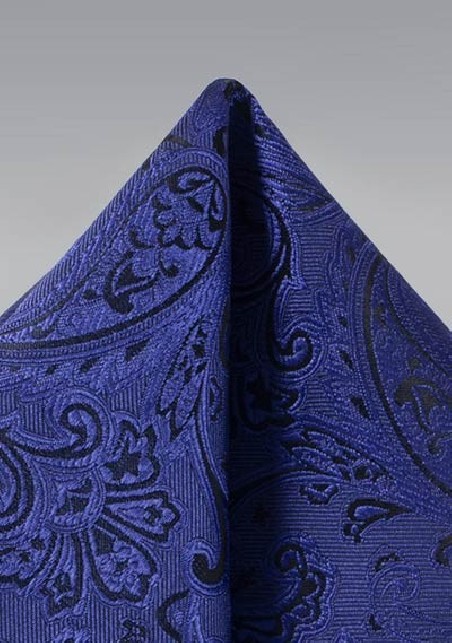 Paisley Pocket Square in Ultramarine