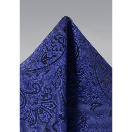 Paisley Pocket Square in Ultramarine