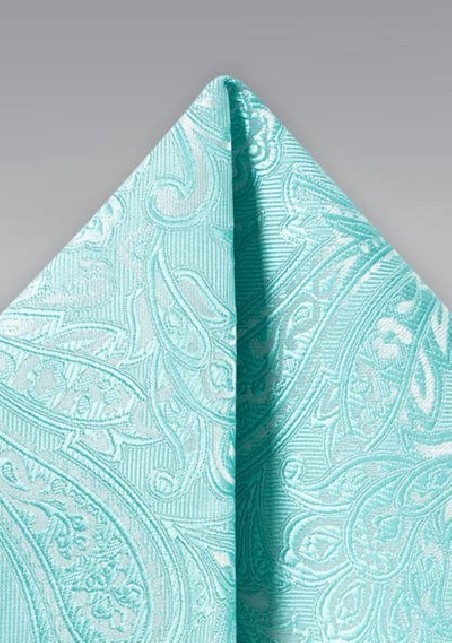 Paisley Hanky in Robins Egg Blue