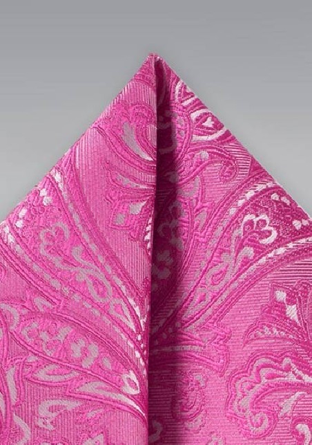Dragonfruit Pink Paisley Hanky
