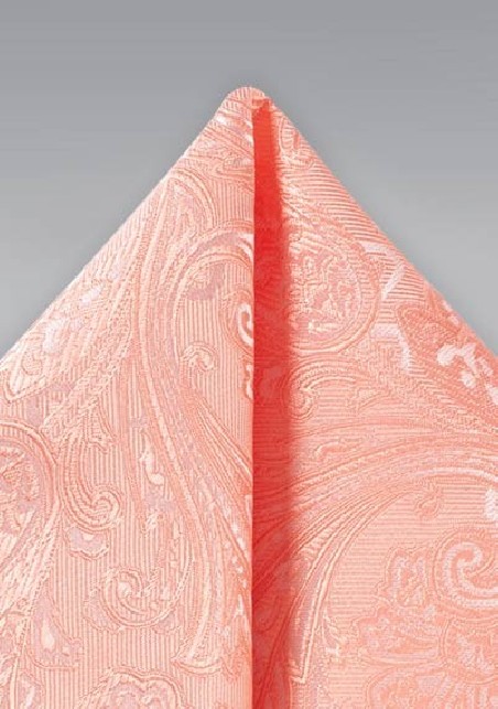 Paisley Pocket Square in Bellini