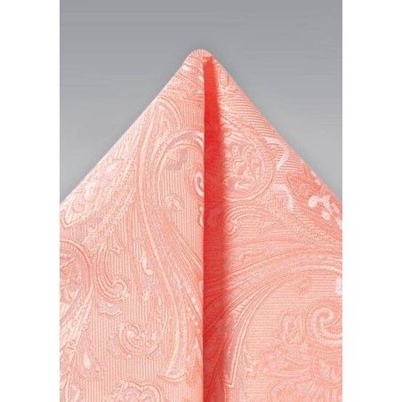 Paisley Pocket Square in Bellini