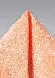 Peach Hued Paisley Pocket Square