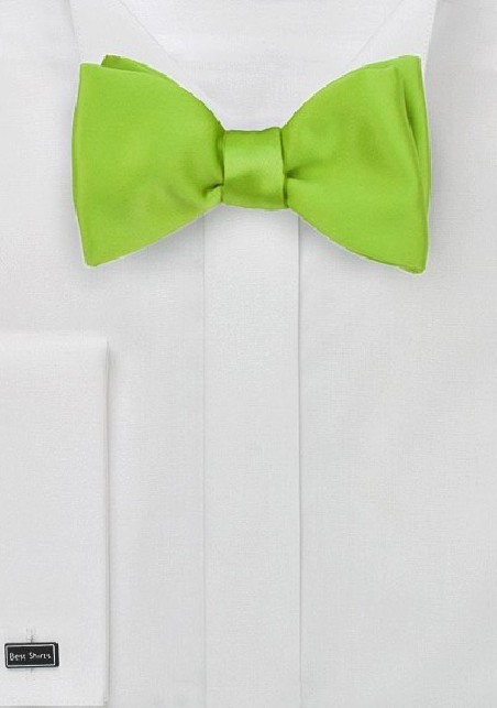 Bright Lime Green Silk Bow Tie