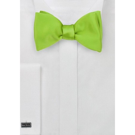 Bright Lime Green Silk Bow Tie