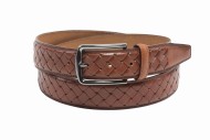 cognac brown mens leather belt braided leather strap
