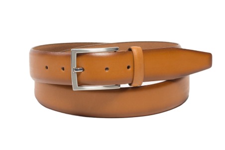 cognac tan brown elegant leather dress belt mens
