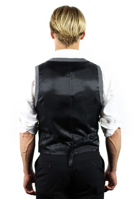 Mens Suit Vest in Dress Gray
