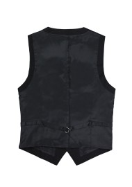 solid black suit vest